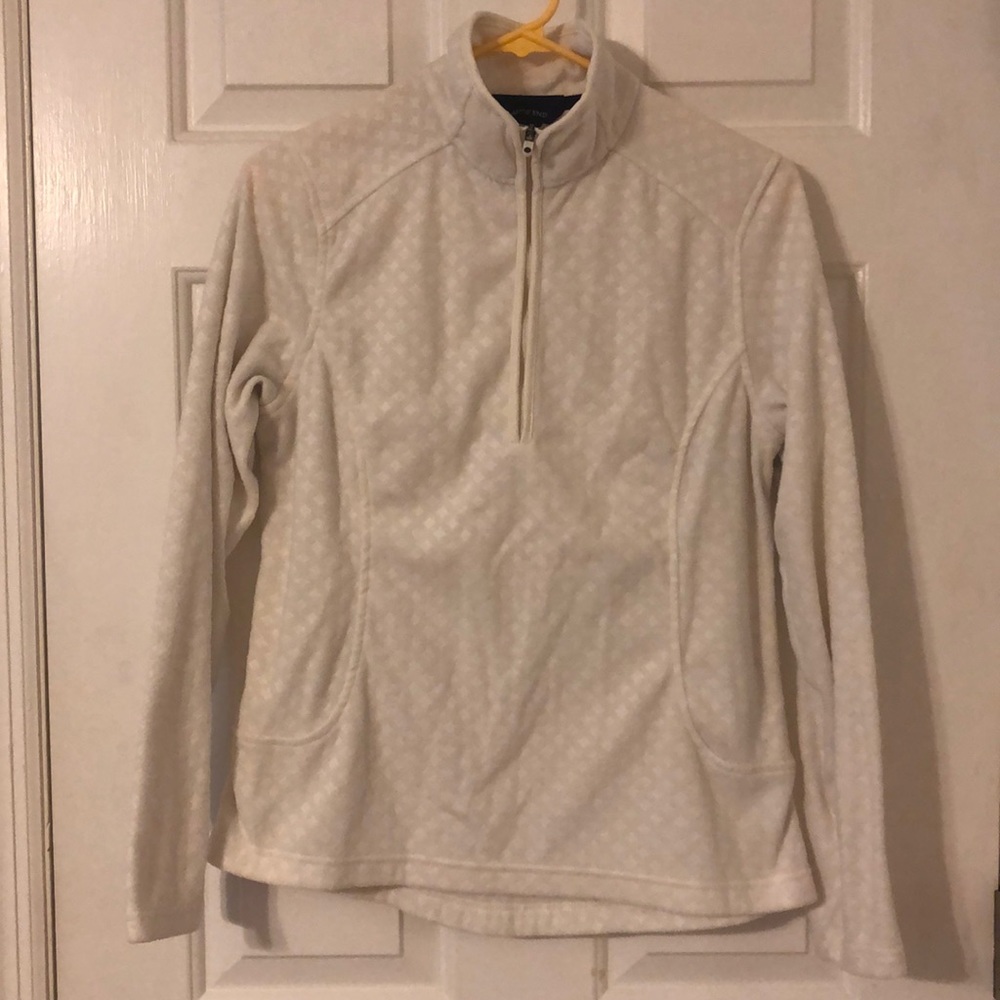 Ivory Lands End Fitted Fleece - S